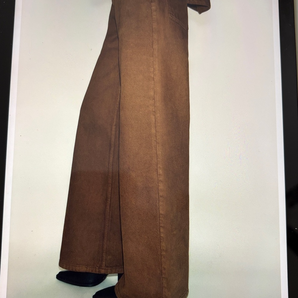 Zara Brown Wide-Leg Women Jeans - Picture 3 of 6